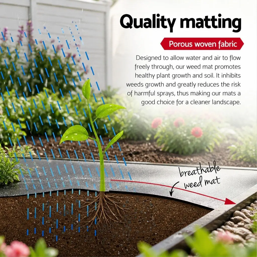 Weed Control Mat 110GSM 2m x 50m Heavy Duty Black