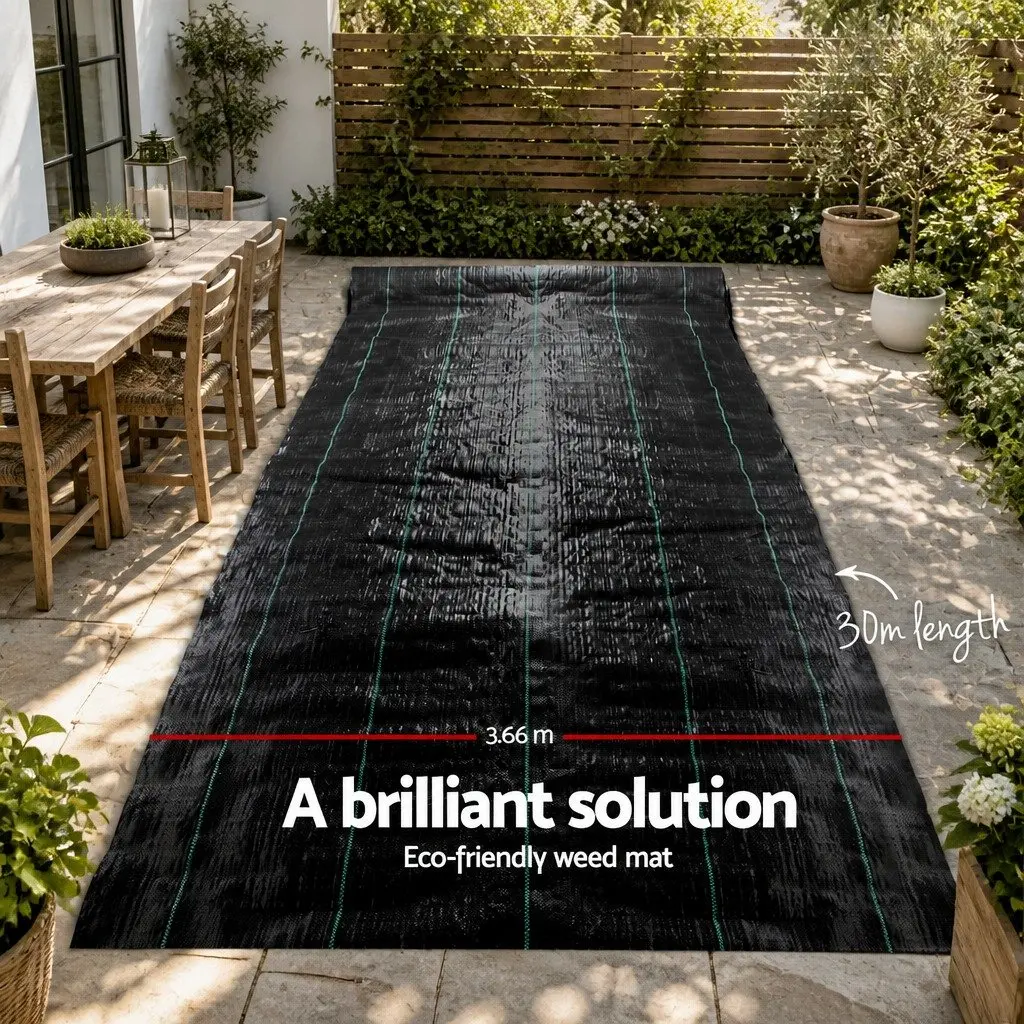 Black Weed Control Mat 3.66m x 30m UV Resistant