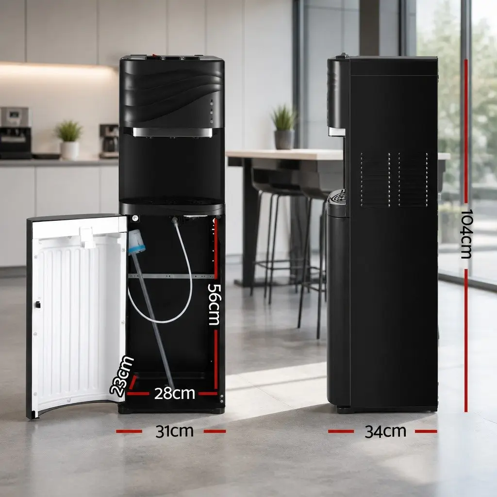 Bottom Load Water Dispenser Black Electronic Hot Cold Warm Water Cooler