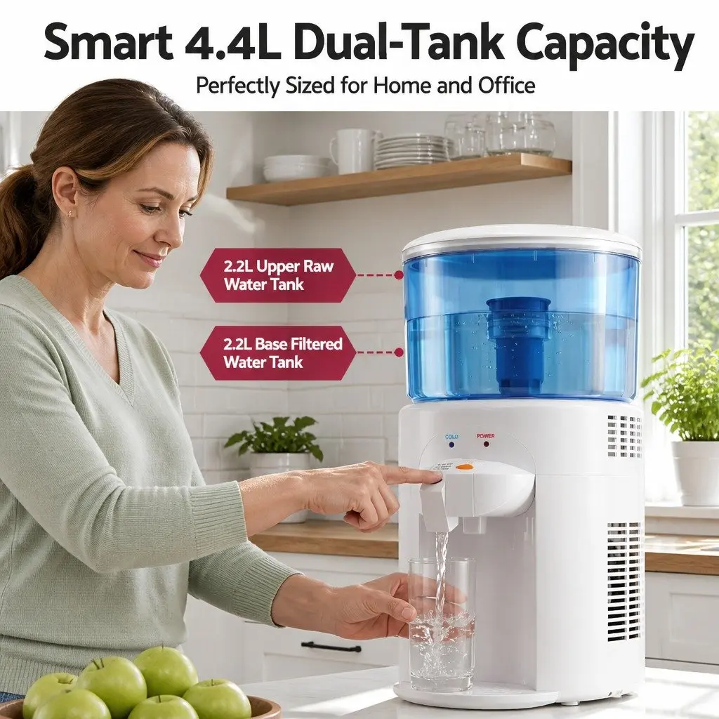 5L Benchtop Water Cooler with Dual Taps
