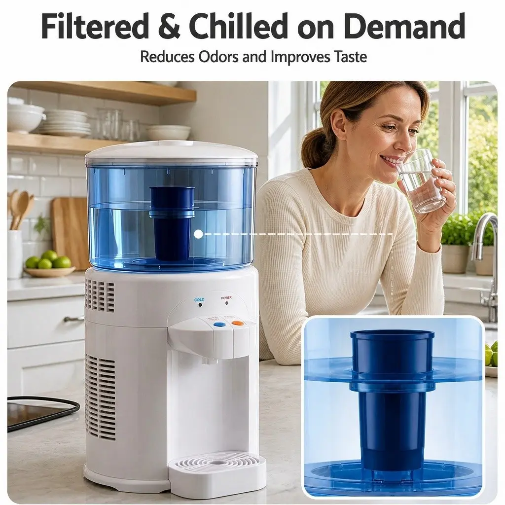 5L Benchtop Water Cooler with Dual Taps