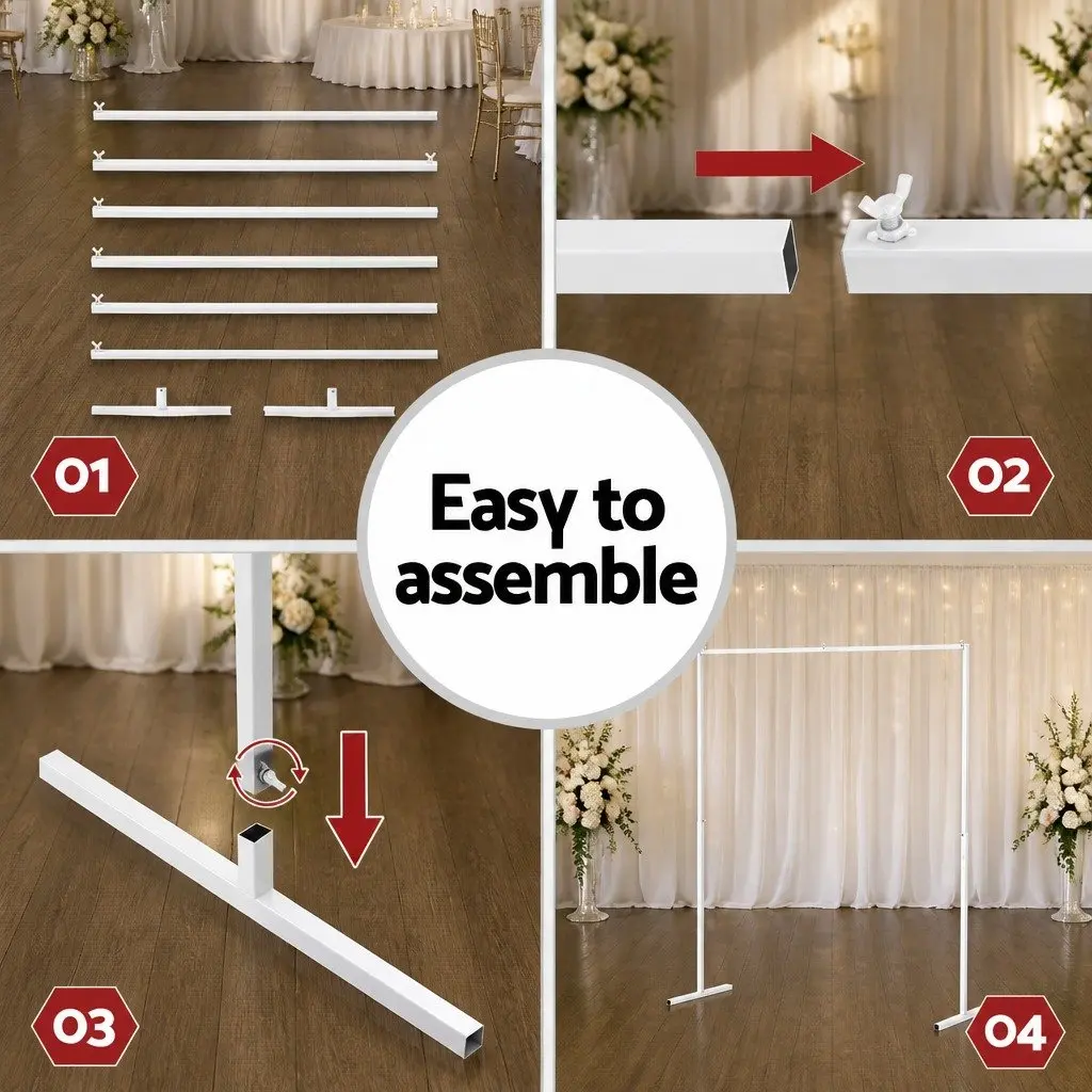 Backdrop Stand Metal 2M White