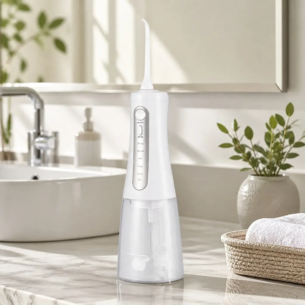 Cordless Water Flosser Oral Irrigator Rechargeable 350ml White