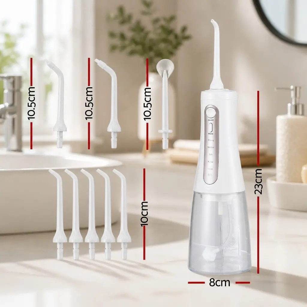 Cordless Water Flosser Oral Irrigator Rechargeable 350ml White