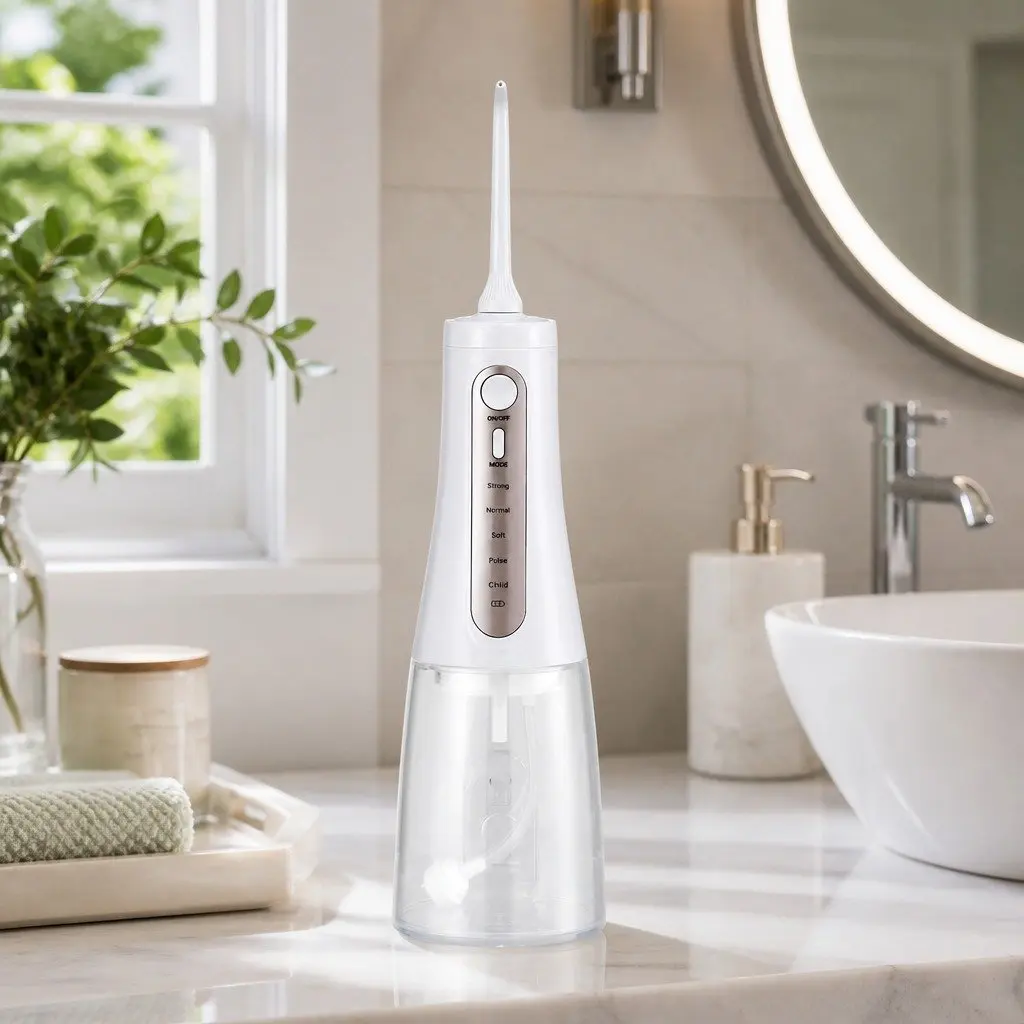 Cordless Water Flosser Oral Irrigator Rechargeable 350ml White