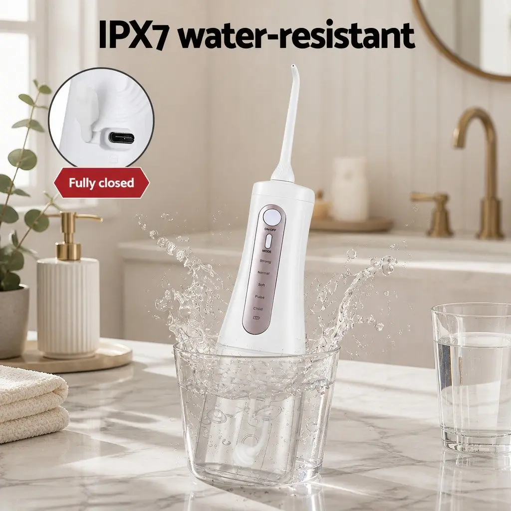 Cordless Water Flosser Oral Irrigator Rechargeable 350ml White