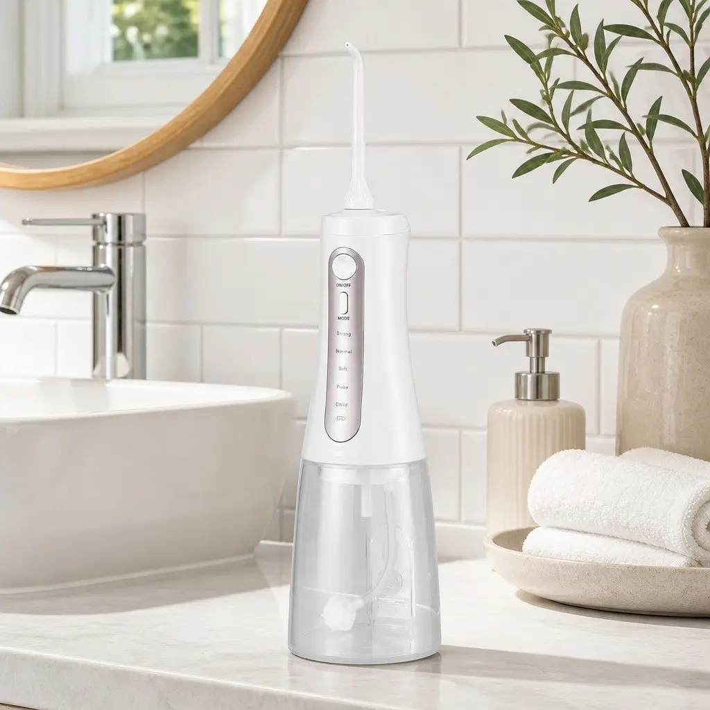 Cordless Water Flosser Oral Irrigator Rechargeable 350ml White