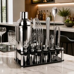 Professional 20-Piece Cocktail Shaker Set with Stand