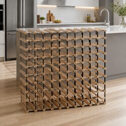 Sturdy 120-Bottle Wooden Wine Rack with Steel Frame