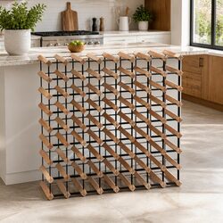 Wine Rack 72 Bottle Pine Wood Steel Frame Storage Organiser Kitchen Cellar Bar