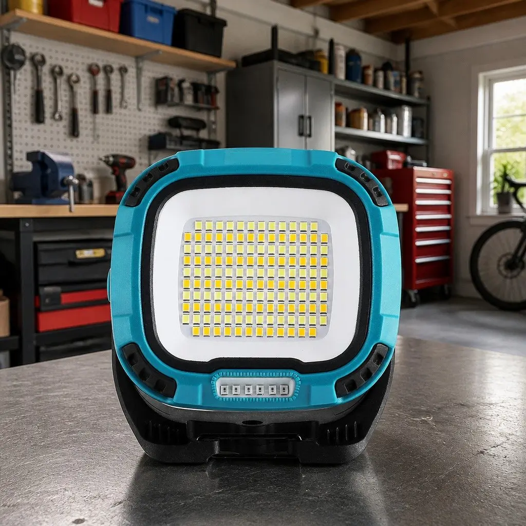LED Work Light Rechargeable USB Cordless Magnetic Rotating Lamp Blue Black 11cm x 11cm x 4.5cm 18 Modes 142 LED Bulbs