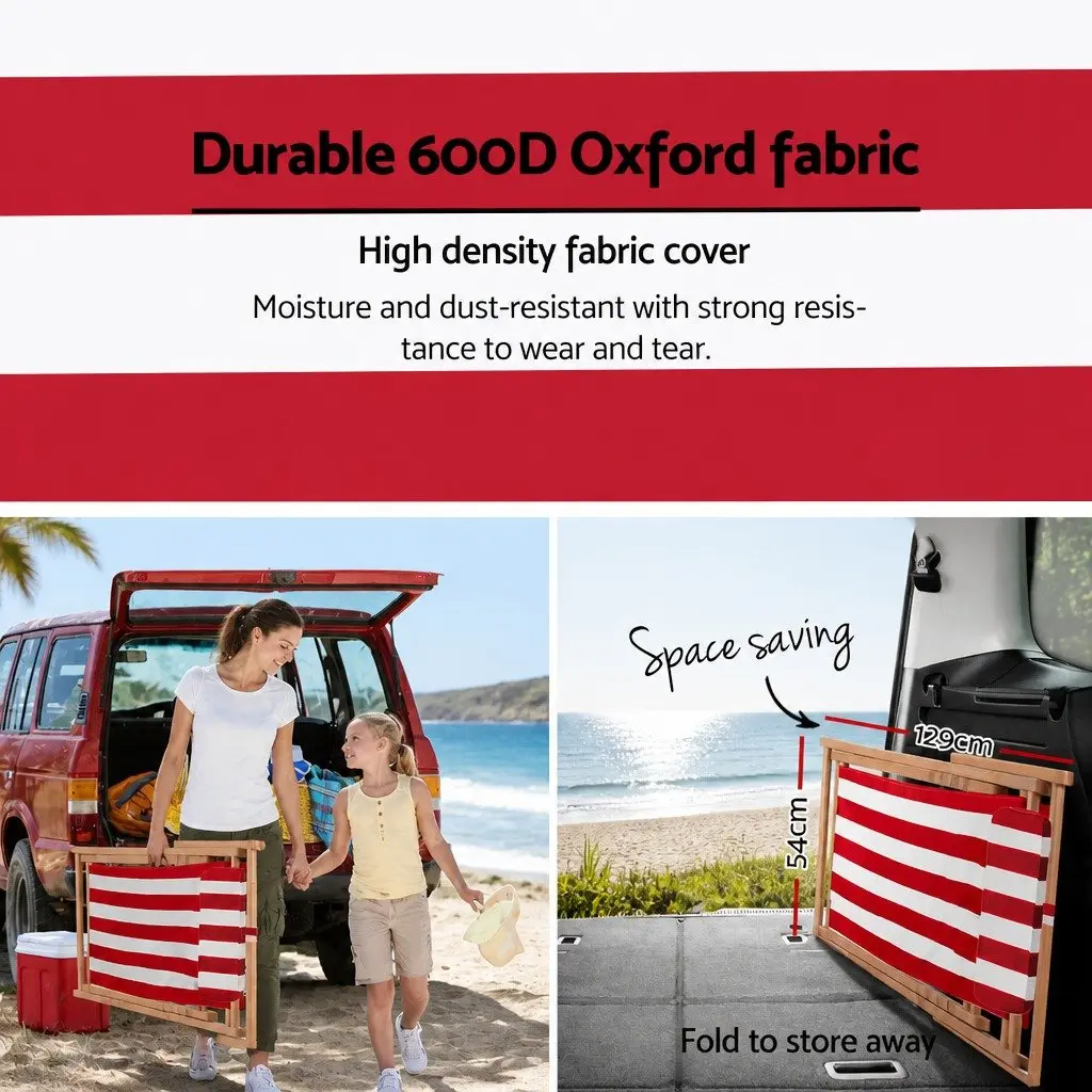Folding Beach Deck Chair with Adjustable Backrest