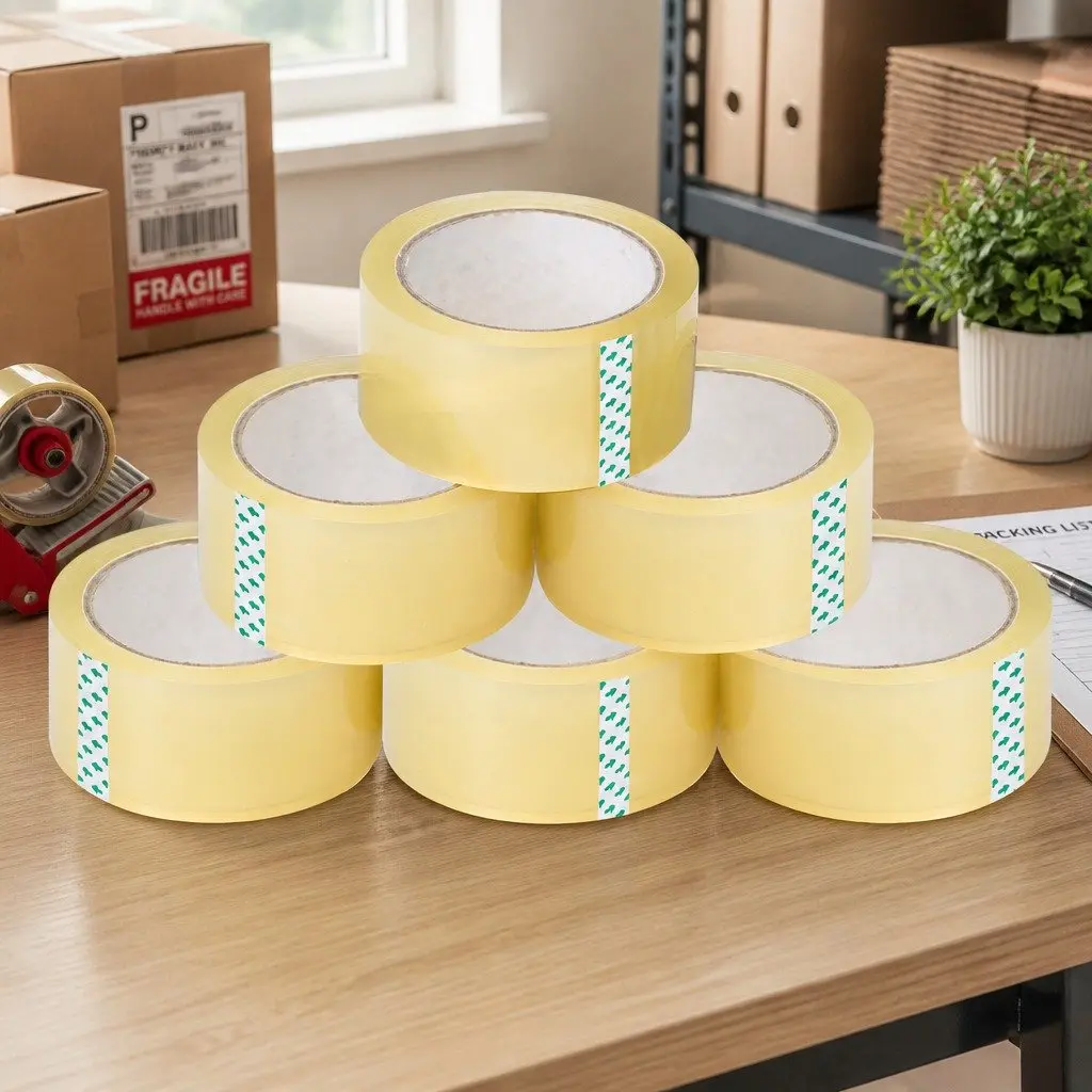 Packing Tape 6 Rolls 45mm x 75m Clear Adhesive Packaging Sealing
