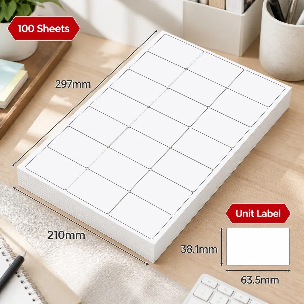 A4 Self Adhesive Label Sheets 100 Pack
