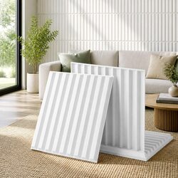Durable 3D Vertical PVC Wall Panels White Set of 15