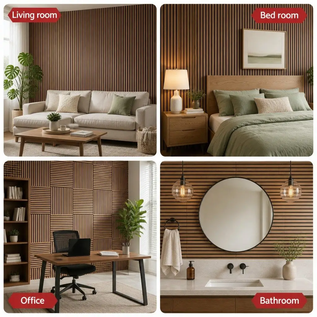 Self Adhesive Wall Panels PVC 68x68cm Brown
