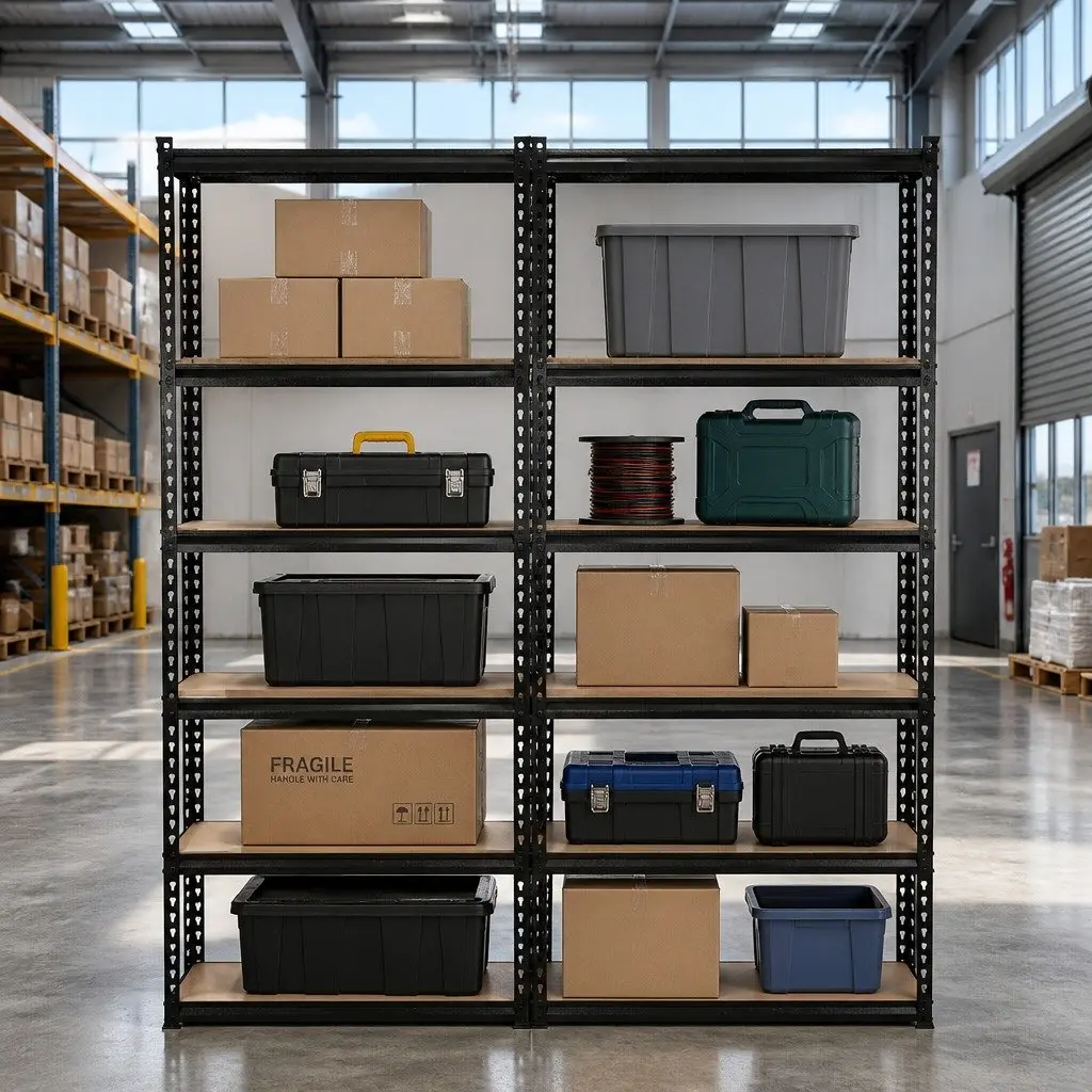 5-Tier Garage Shelving Unit Steel 90x40x180cm Matte Black