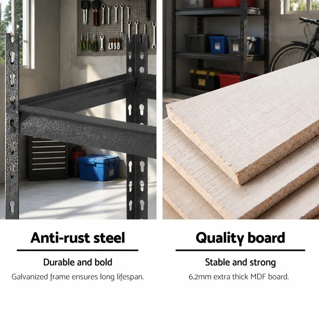 5-Tier Shelving Unit Steel 90x40x180cm Matte Charcoal