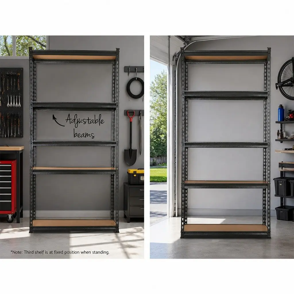 5-Tier Shelving Unit Steel 90x40x180cm Matte Charcoal