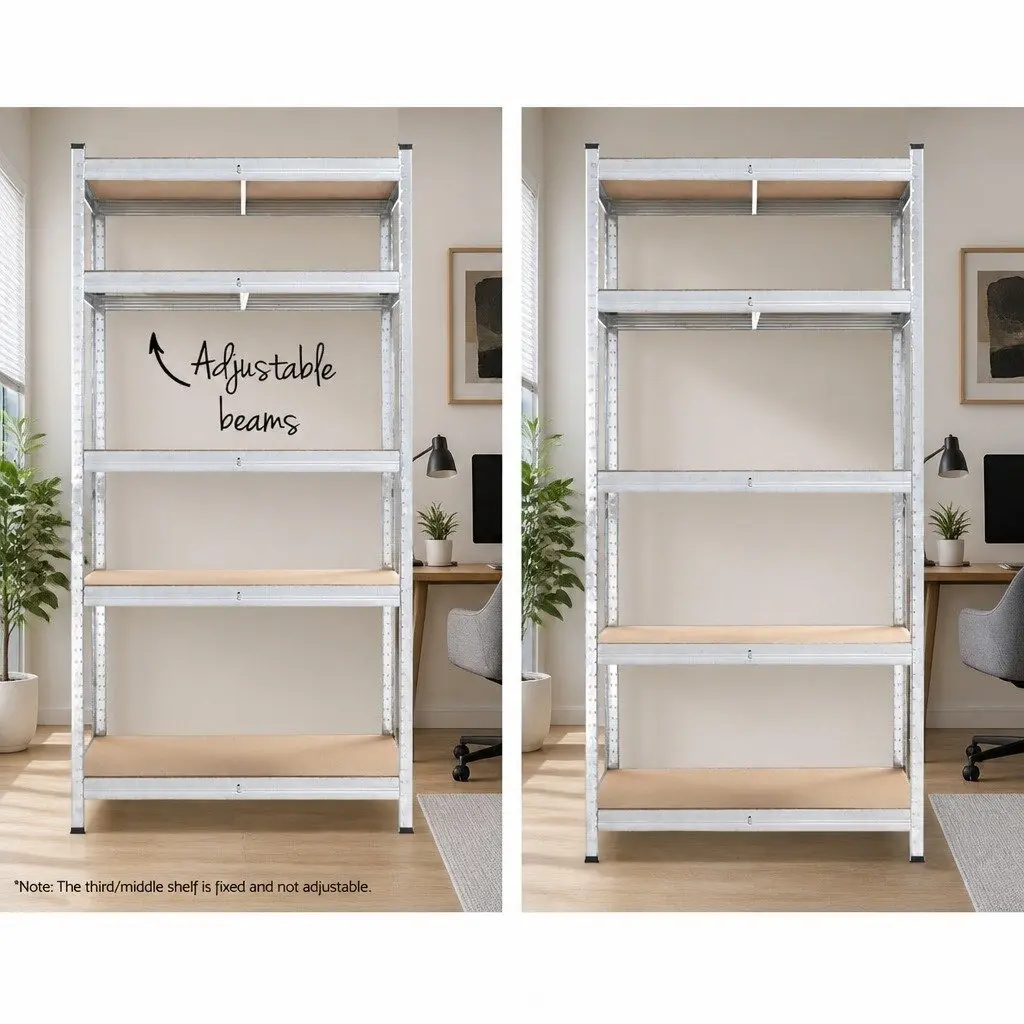 Garage Shelving Rack Heavy-duty Galvanised Steel 90x40x180cm Silver 2 Pack