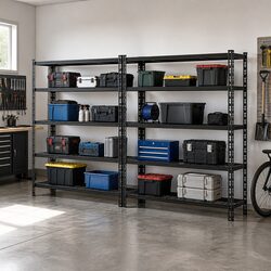 Sturdy 5-Tier Steel Garage Shelving Rack 1.8M for Storage