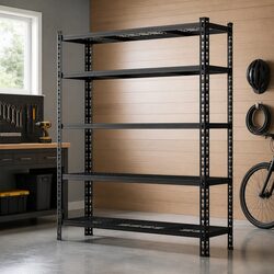 Heavy Duty 5-Tier Garage Storage Rack 1.8M Black