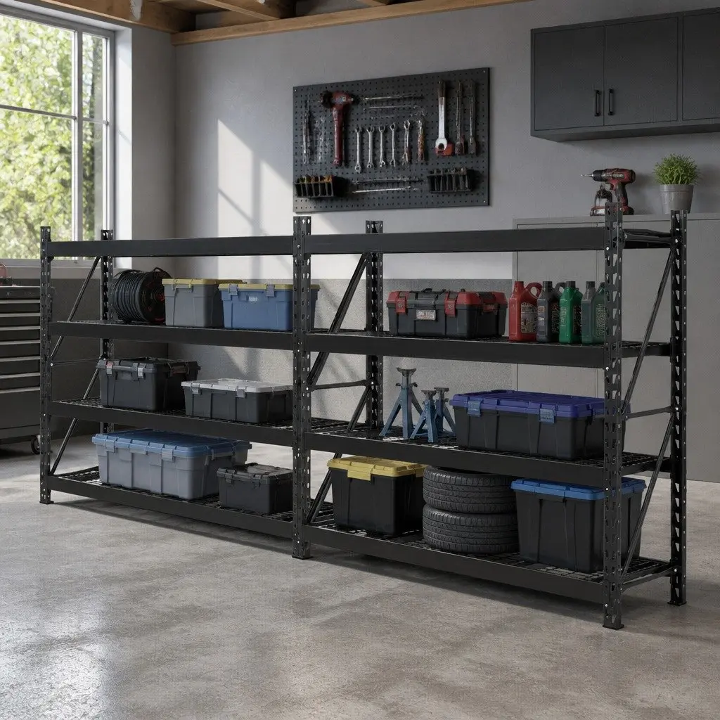Storage Shelf Rack Steel 200x60x200cm Black
