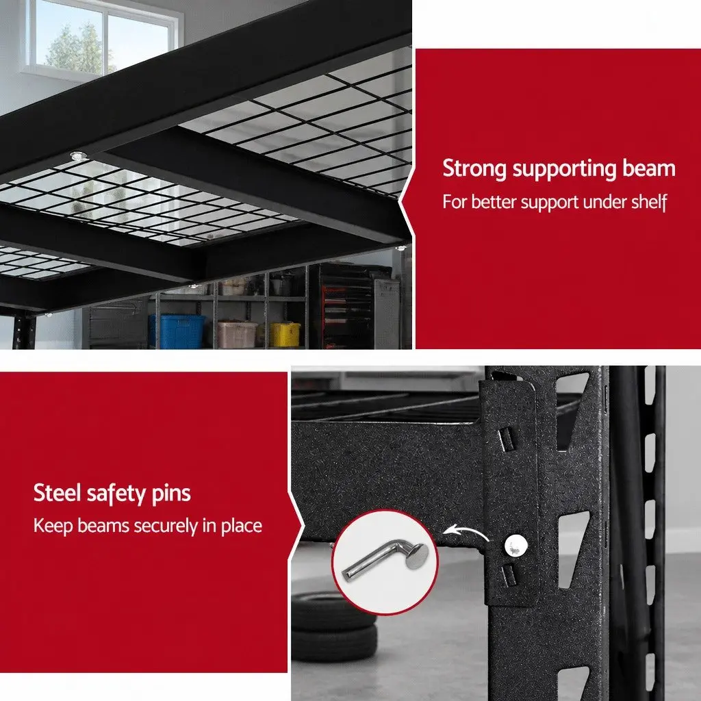 Storage Shelf Rack Steel 200x60x200cm Black