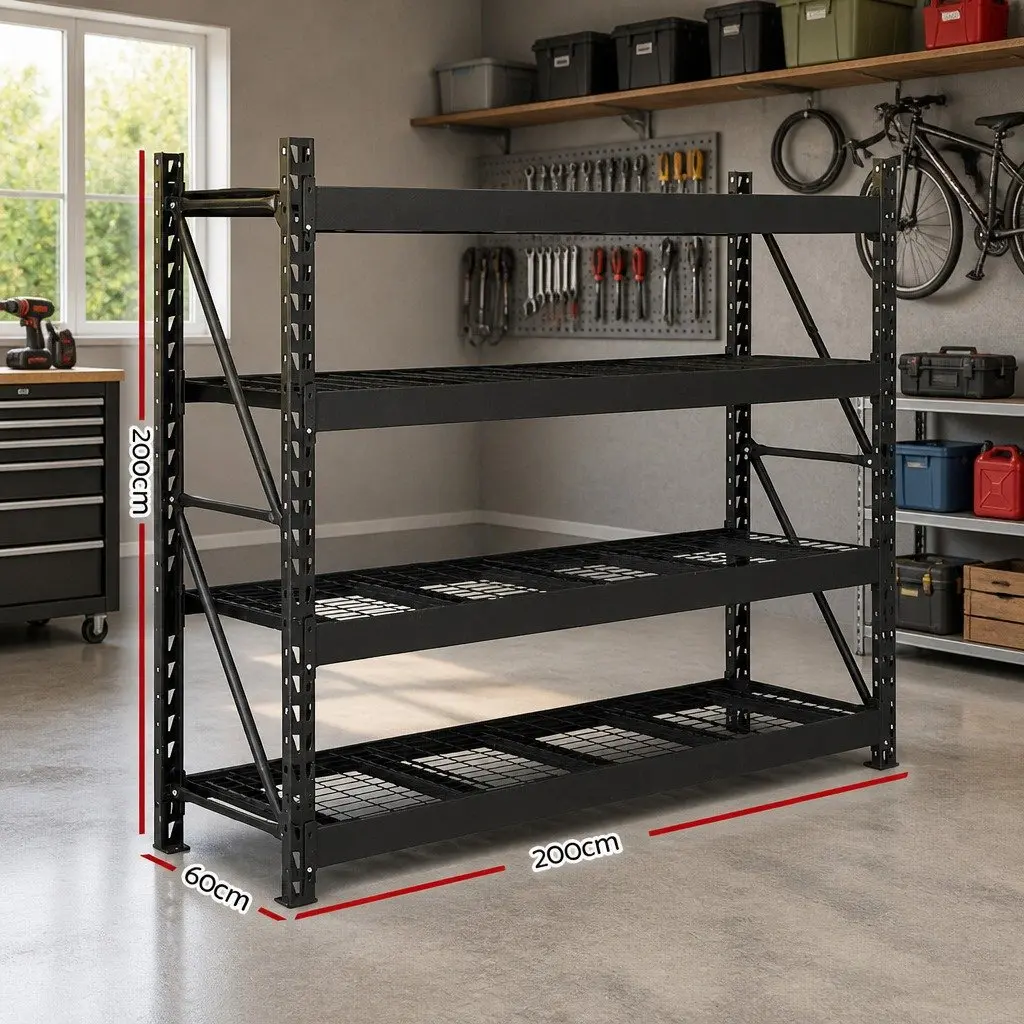 Garage Shelving Steel 2M x 2M Black
