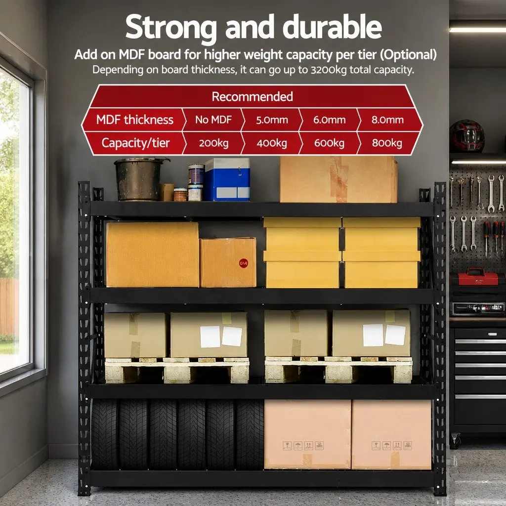 Garage Shelving Steel 2M x 2M Black