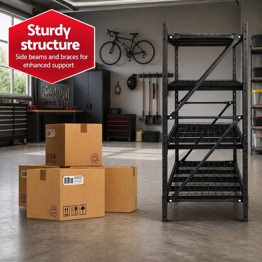 Garage Shelving Steel 2M x 2M Black