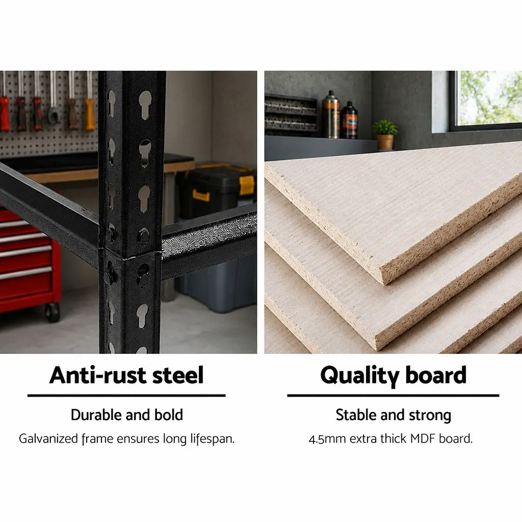 Storage Shelf Rack Steel 70x30x150cm Adjustable Matte Black