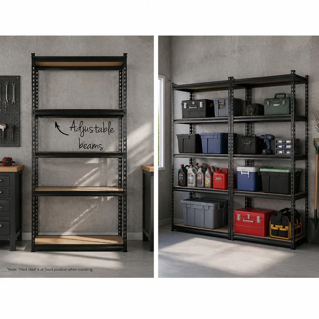 Storage Shelf Rack Steel 70x30x150cm Adjustable Matte Black