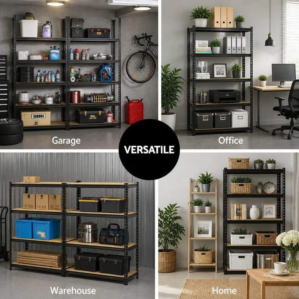 Storage Shelf Rack Steel 70x30x150cm Adjustable Matte Black