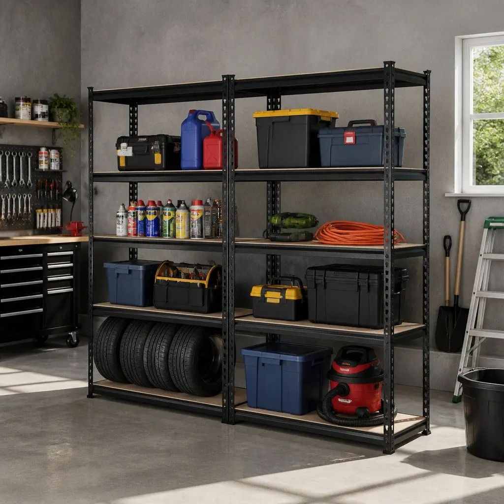 Storage Shelf Rack Steel 70x30x150cm Adjustable Matte Black