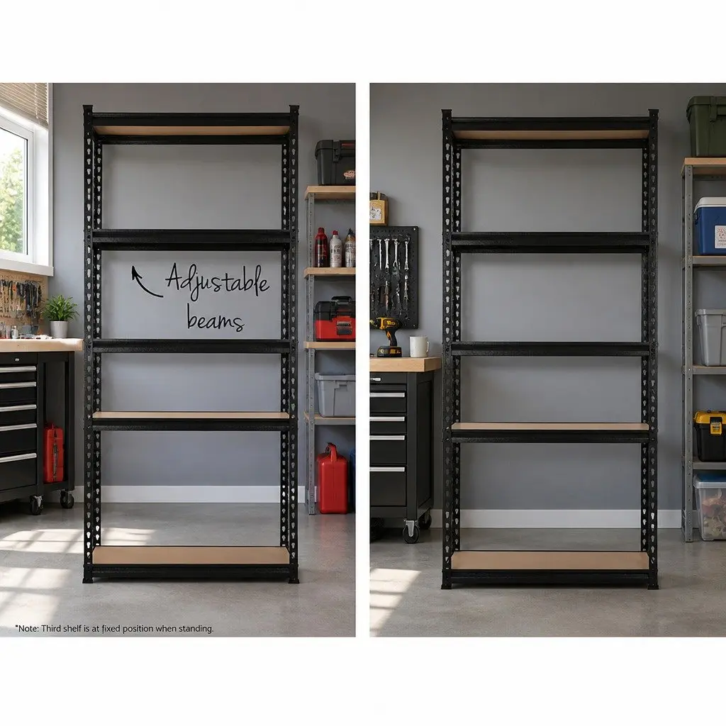 Garage Shelving Unit Warehouse Rack Pallet Racking Storage Shelf Black Boltless