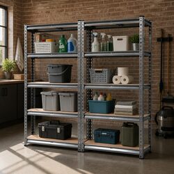 Sturdy 2x1.5M Steel Warehouse Racking Unit - 5-Tier Shelf