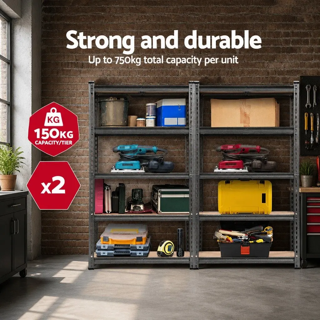 Steel Warehouse Racking Shelf 2x1.5M Garage Storage Shelving Unit Rack Boltless