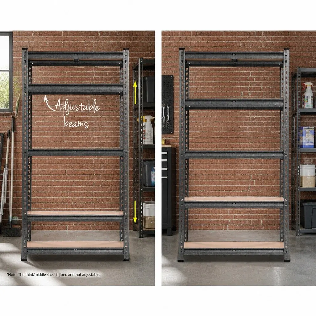 Steel Warehouse Racking Shelf 2x1.5M Garage Storage Shelving Unit Rack Boltless
