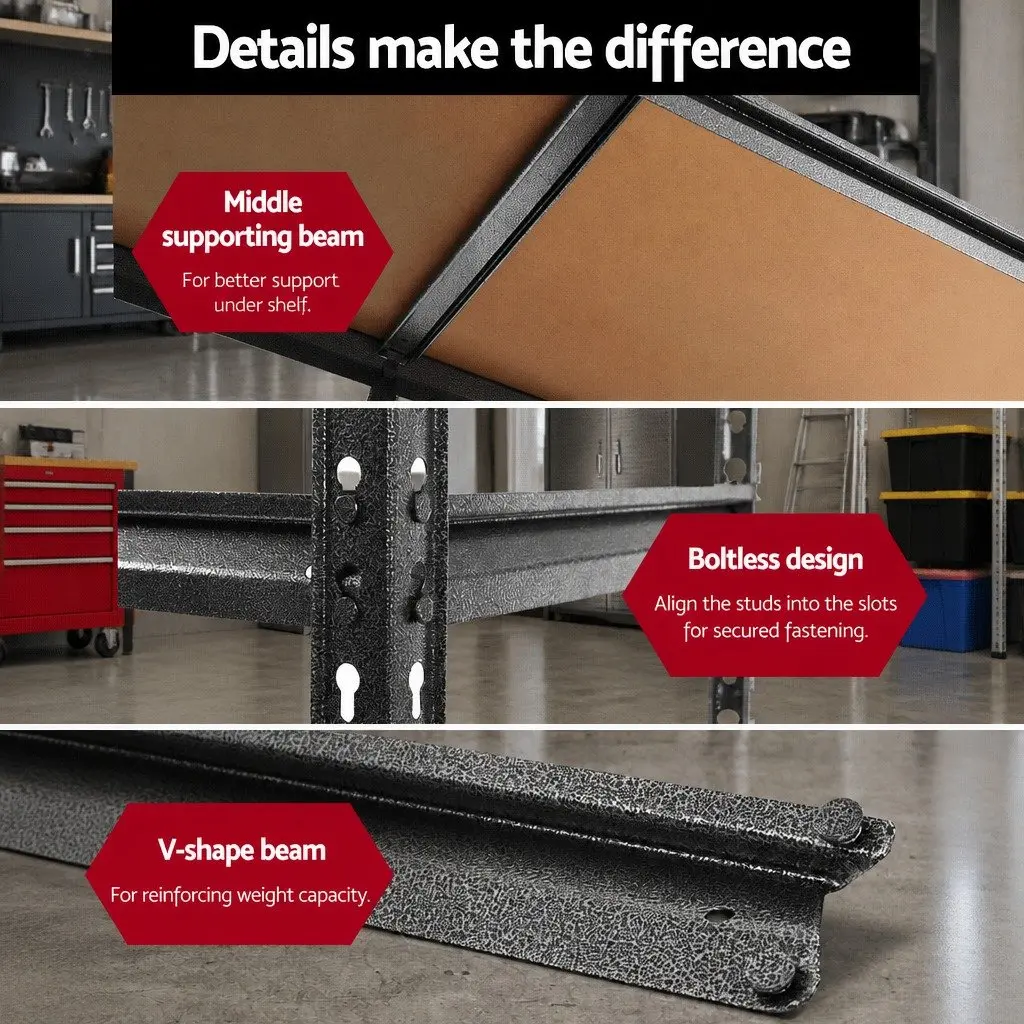 Storage Shelf Rack 3x1.5M Garage Warehouse Pallet Racking Wall Mounted Shelving