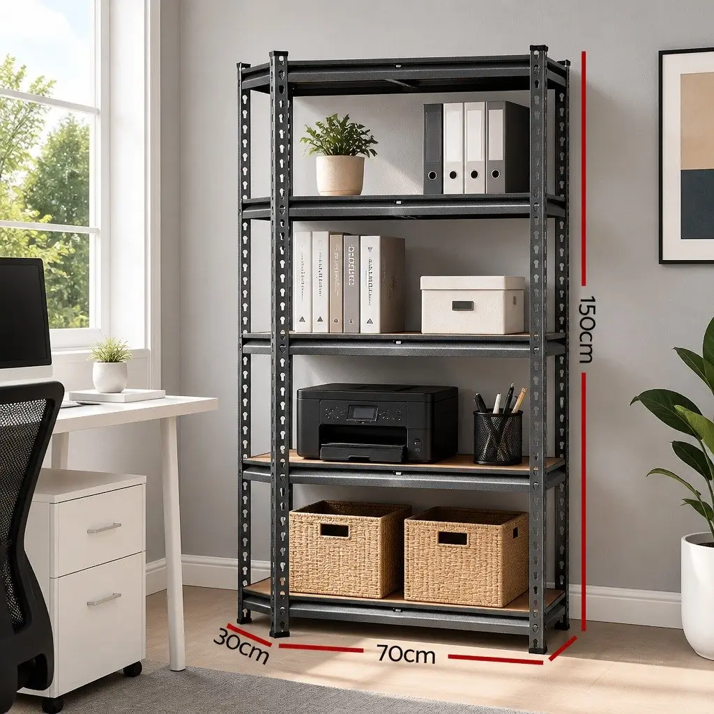 Storage Shelf Rack Steel 70x30x150cm Matte Charcoal