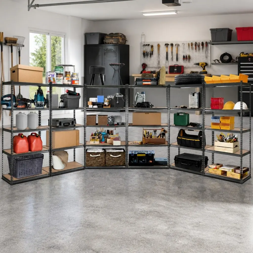 Garage Shelving Unit Steel 70x30x150cm Matte Charcoal