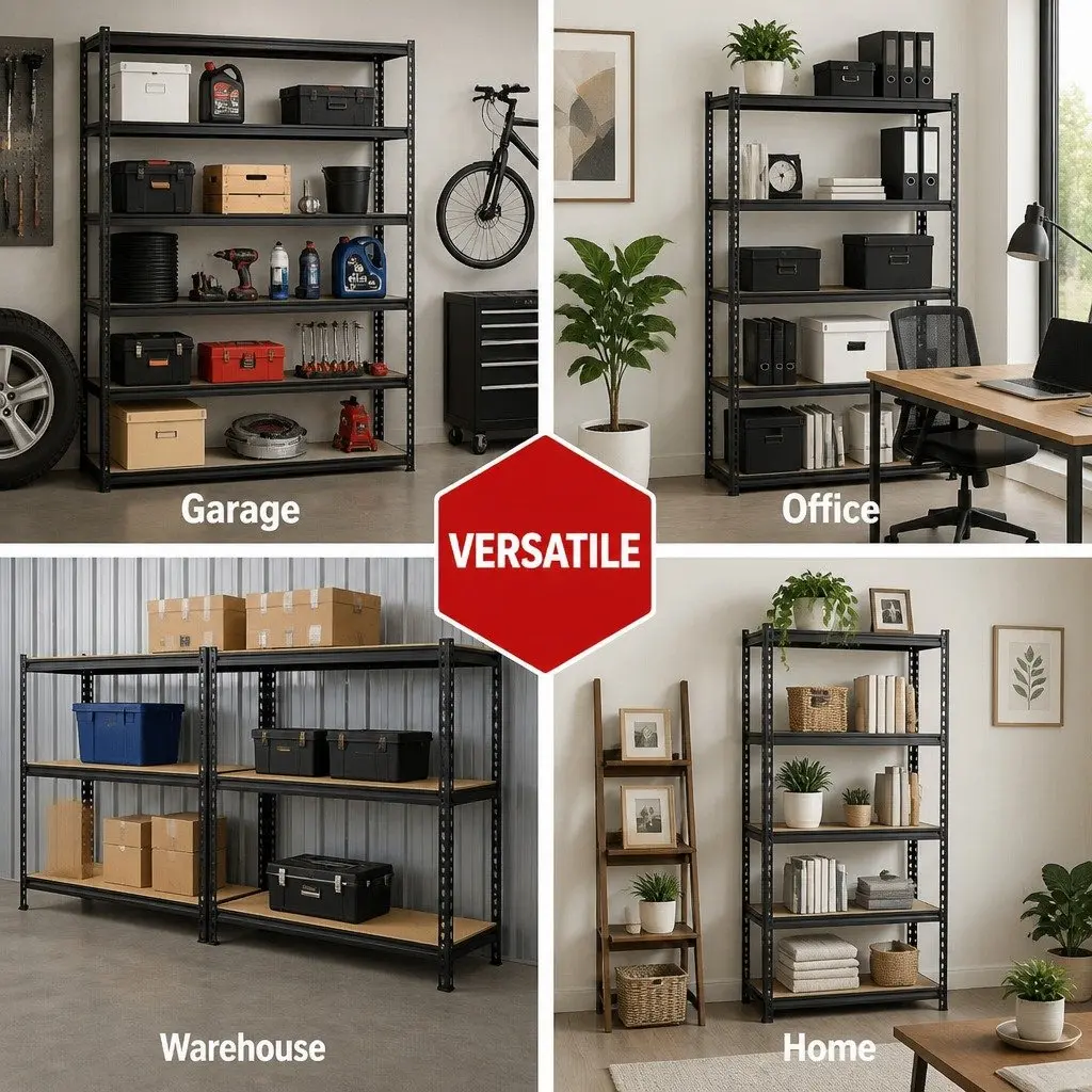 Garage Shelving Unit 1.5M Warehouse Rack Pallet Racking Storage Shelf Black