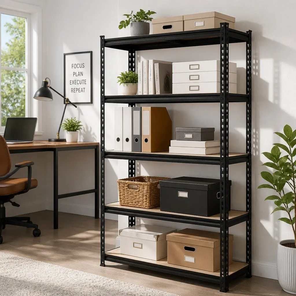 Garage Shelving Unit 1.5M Warehouse Rack Pallet Racking Storage Shelf Black