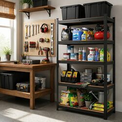 Heavy-Duty 5-Tier Garage Shelving Unit with 1250kg Capacity