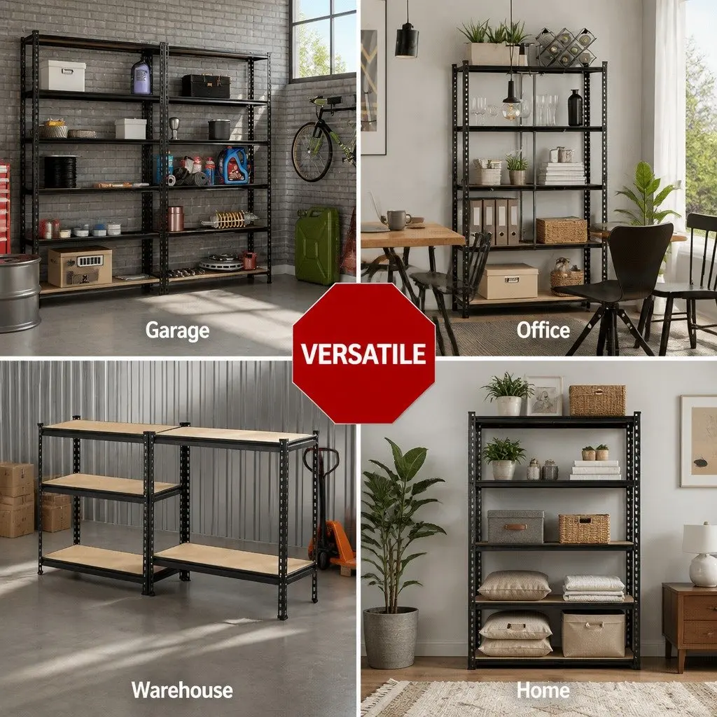 Garage Shelving Unit Steel 90x40x180cm Matte Black