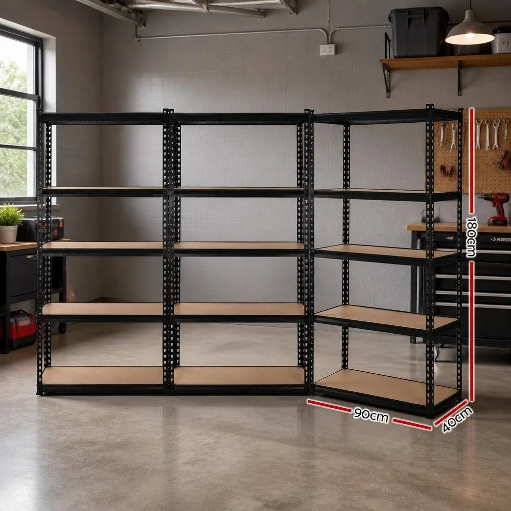 5-Tier Garage Shelving Unit in Matte Black