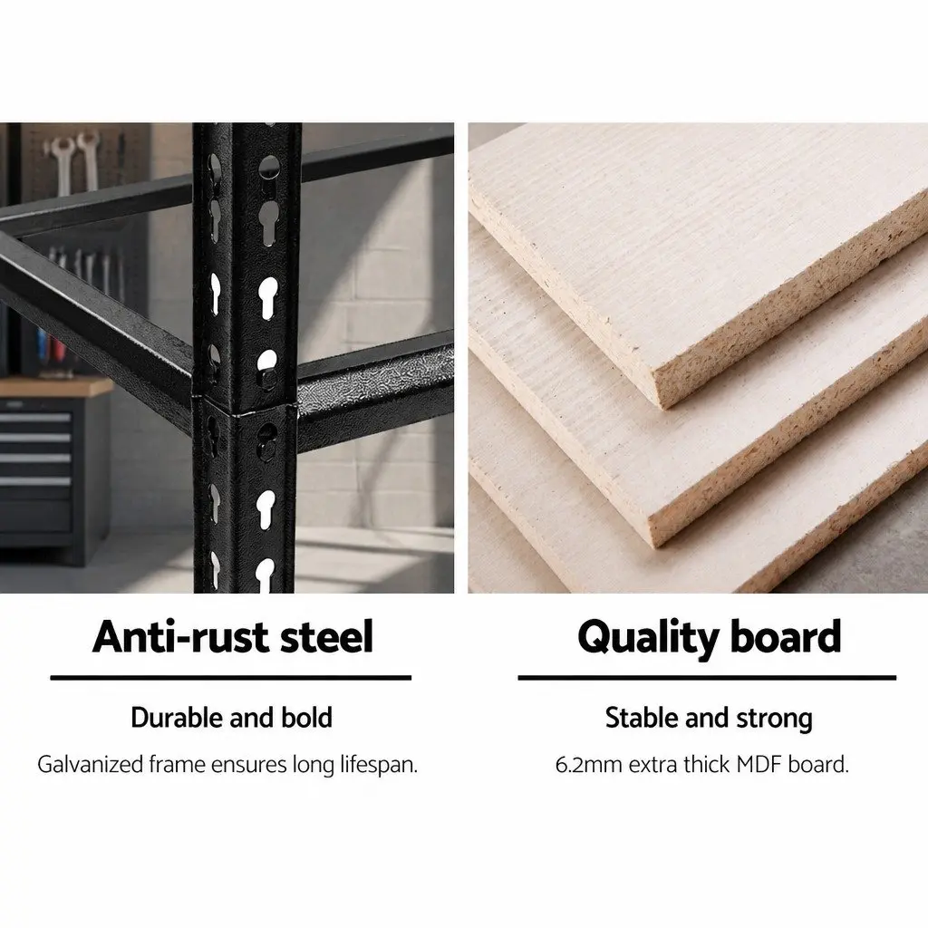 5-Tier Garage Shelving Unit in Matte Black