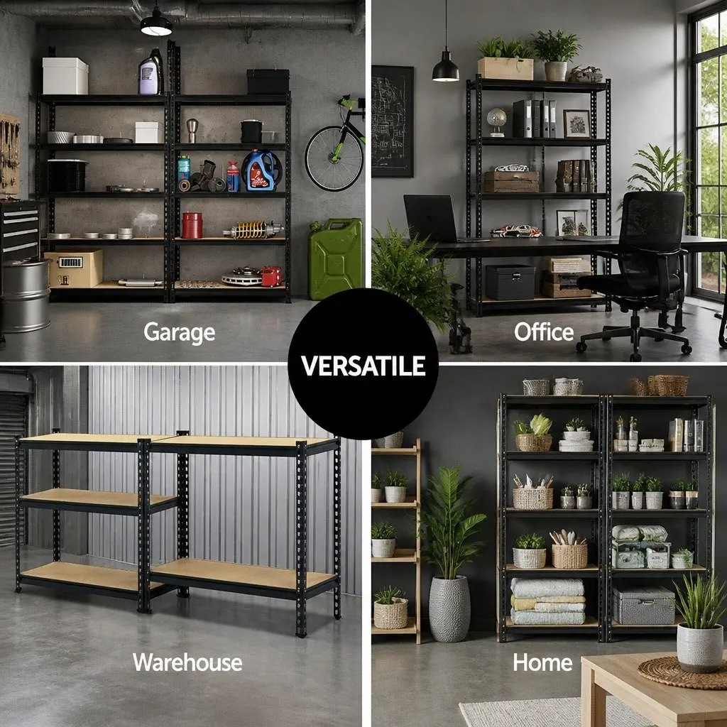 5-Tier Garage Shelving Unit in Matte Black