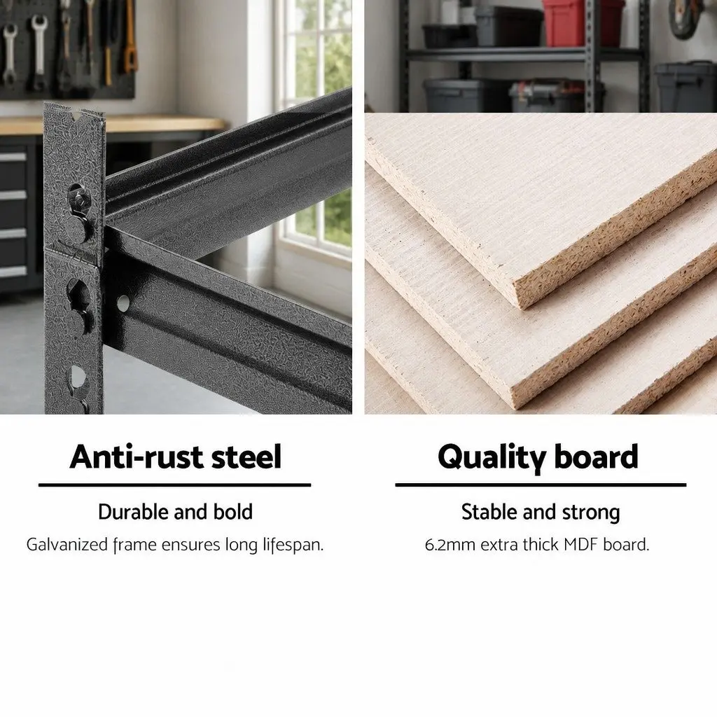 Garage Shelving Unit Steel 90 x 40 x 180cm Charcoal 5 Tier